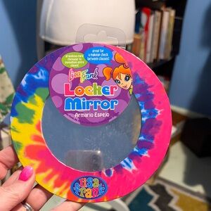 Vintage Lisa Frank Colorful Tie-Dye 7 inch round Locker Mirror